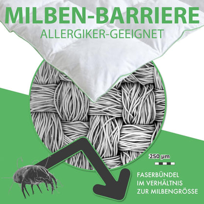 Welldora Komfort Feder-Daunendecke 135x200 - Ganzjahres Bettdecke