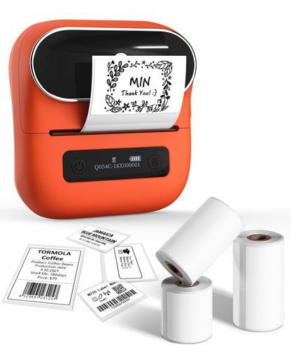 Phomemo M220 Tragbarer Thermo Etikettendrucker - 3 Zoll. Kompakter, schwarzer Drucker. Druckt drahtlos 3 Zoll breite Etiketten für Versand, Lager.
