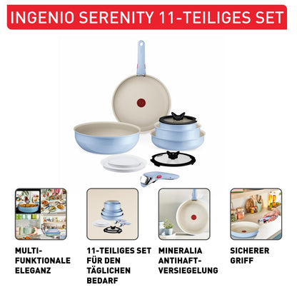 Tefal Ingenio Serenity Kochgeschirr-Set - 11-teilig Calm Blue