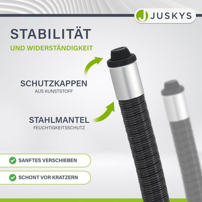 Juskys Gartentisch Yoro Polyrattan mit Glasplatte 60x60 cm schwarz