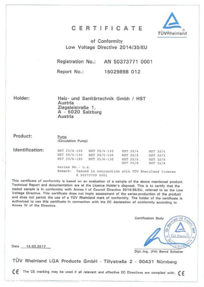 HST 25-60/180 mm Umwälzpumpe - 6m Förderhöhe