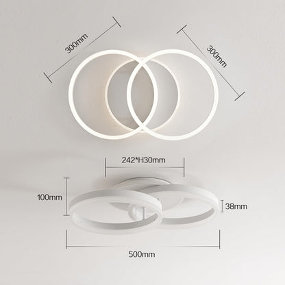 Amdelne LED Deckenleuchte 2-Ringe, dimmbar mit Fernbedienung, weiss