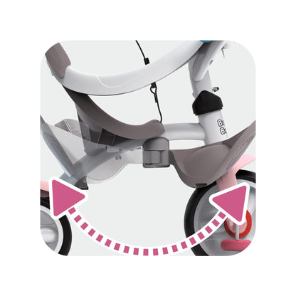 Smoby Baby Balade Plus Mitwachsendes Dreirad mit Schubstange - Rosa