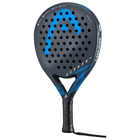 HEAD Zephyr Pro 2023 Padelschläger - schwarz/blau: Tropfenförmiger, schwarz-blauer Schläger zum Padel spielen.