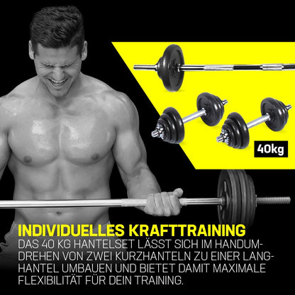 SPORTINATOR Machine Hantelset mit Koffer, 2-in-1 Kurzhantel 20 kg