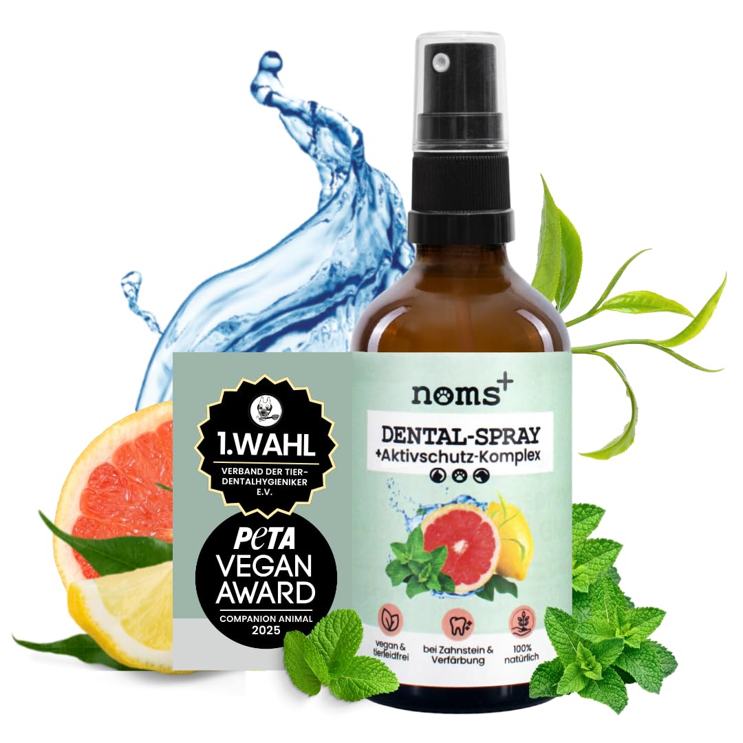 noms+ Dental-Spray für Hunde & Katzen gegen Zahnstein, 100 ml Sprayflasche mit Präzisions-Sprühkopf