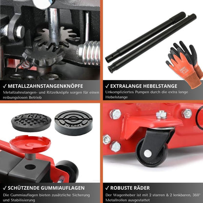 Verda Rangierwagenheber hydraulisch 3T Doppelpumpe tief