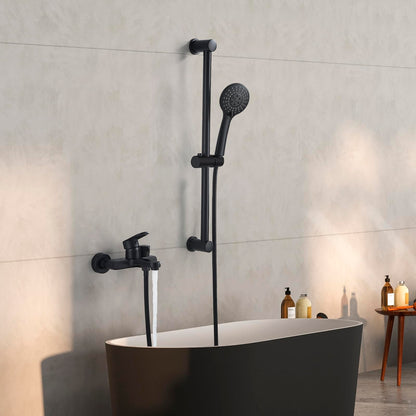 Wannenarmatur Duschsystem Schwarz – Komplettset mit Handbrause