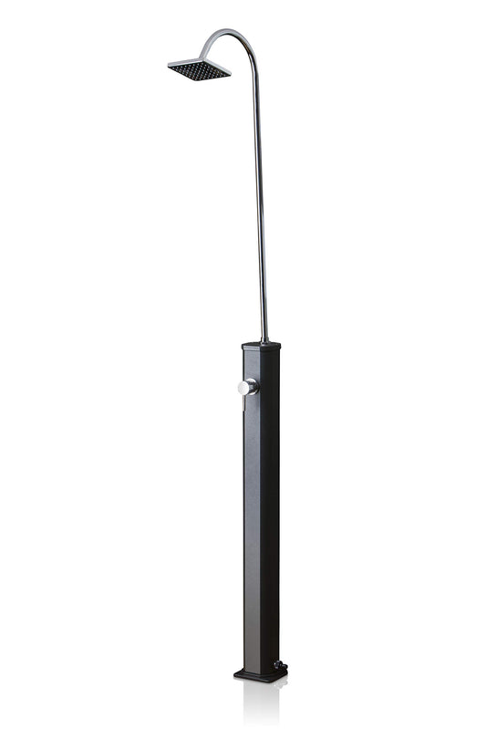Gre SSAL18 Solardusche für Garten und Pool Schwarz 18 Liter. Schwarze Säule heizt 18L Wasser solar für warme Duschen draußen.