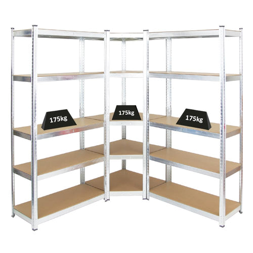 PROREGAL Mega Deal Eckregal Ragnar Steckregal Set - 3-tlg. Verzinkt