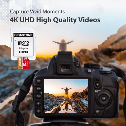 Gigastone 4K Kamera Pro Micro SD Karte 512GB A2 U3 V30 mit Adapter