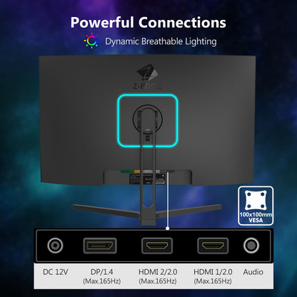 Z-Edge 27 Zoll Curved Gaming Monitor – 165Hz 1ms Full HD
