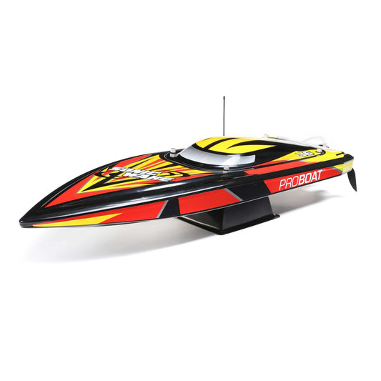 Proboat Sonicwake V2 36" Self-Righting Brushless RC Boot - Schwarz. Für Hochgeschwindigkeits-Rennsport auf dem Wasser.