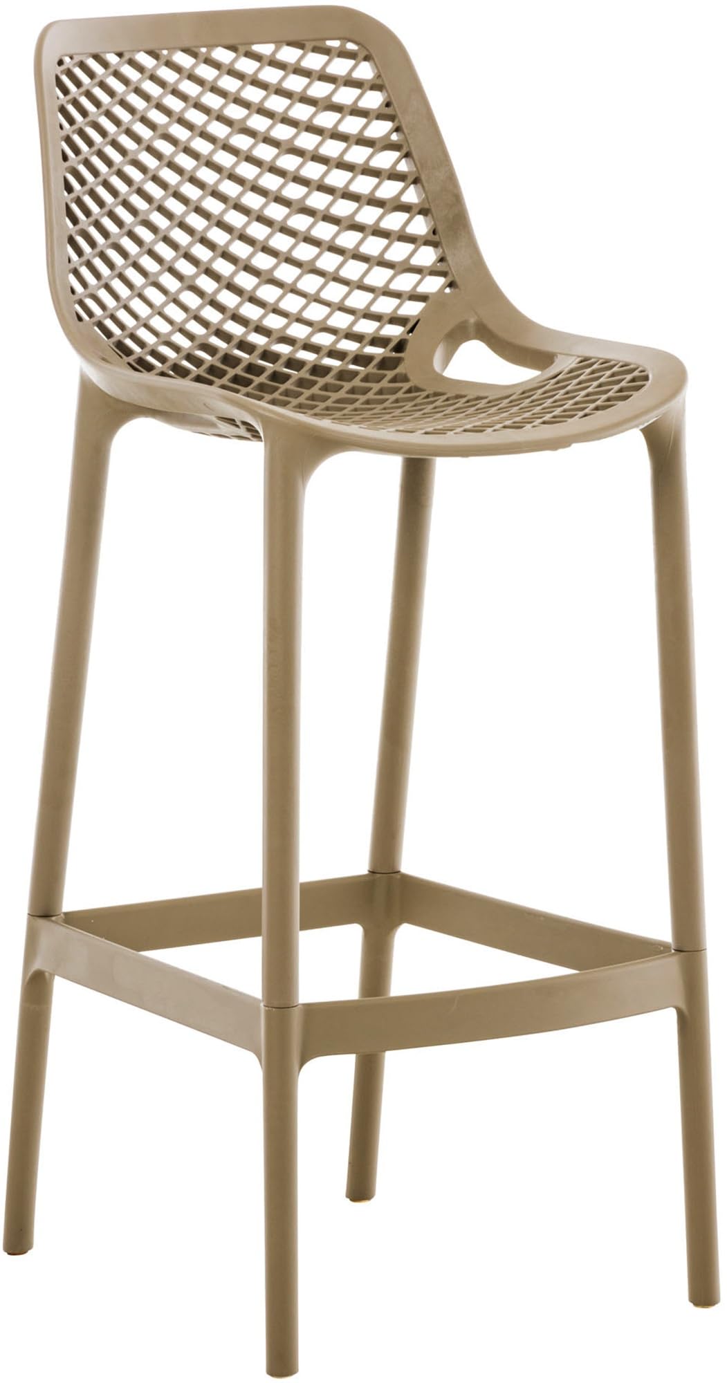 CLP Barhocker Air Kunststoff – Schlamm, 75cm Sitzhöhe. Bietet hohe Sitzgelegenheit für Bars oder Küchentheken.