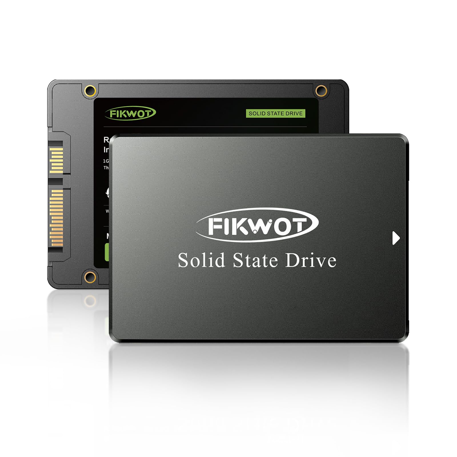 Fikwot FS810 Internes Solid State Drive - 4TB 2.5 Zoll SATA III. Schwarzes, flaches Gehäuse als schneller interner Datenspeicher.