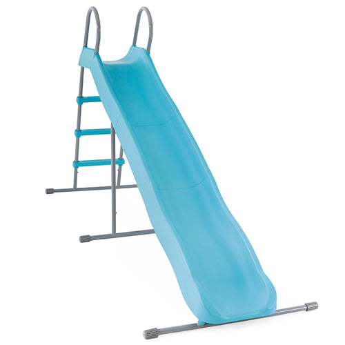 Intex 44107 Kinderrutsche für den Garten, Stahl und Kunststoff, blau, mit Stufen und gebogener Rutschfläche