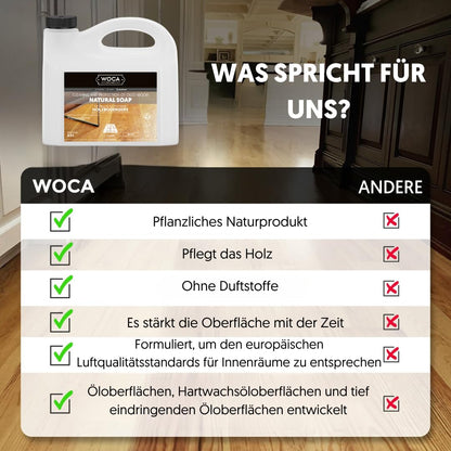 WOCA Holzbodenseife Natur 5 L für geölte und gewachste Holzböden