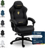 Dowinx Gaming Stuhl ergonomisch mit Fussstütze, hellschwarz, Mikrofaser-Velours