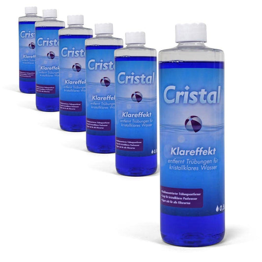 Cristal Klareffekt Trübungsentferner – Alle Filterarten. Klare Flüssigkeit bindet feinste Trübstoffe und verbessert die Filterleistung.