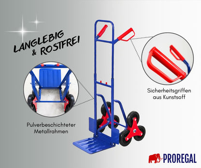 PROREGAL Odin Treppensackkarre 200kg - Blau klappbar