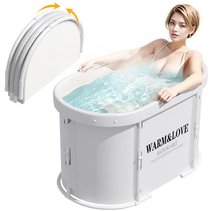 Tragbare Faltbadewanne Eisbad Heissbad – Grau weiss, Oval-Medium. Diese faltbare Wanne dient der Kalt- und Warmwasser-Therapie.