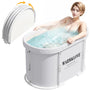 Tragbare Faltbadewanne Eisbad Heissbad – Grau weiss, Oval-Medium. Diese faltbare Wanne dient der Kalt- und Warmwasser-Therapie.