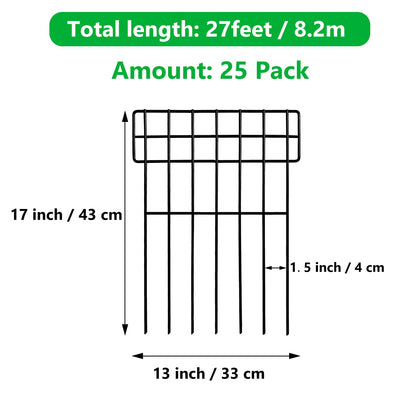 Thealyn Dekorativer Metall Tierzaun – 25er-Set ohne Graben