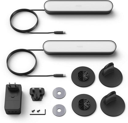 Philips Hue Play Lightbar 2er Pack – Weiss & Farbe inkl. Bridge Schwarz