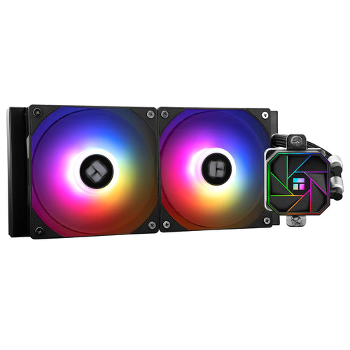 Thermalright AQUA ELITE 240 V3 AIO CPU-Wasserkühlung mit schwarzem 240-mm-Radiator und zwei 120-mm-ARGB-Lüftern