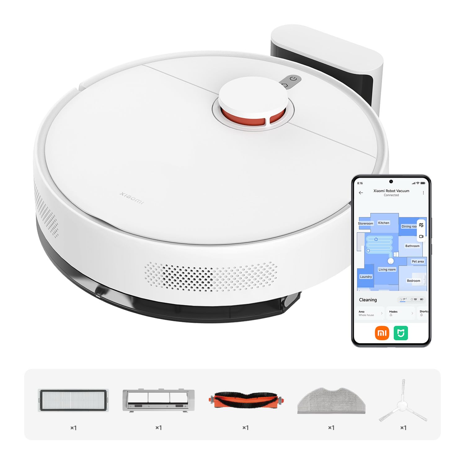 Xiaomi Robot Vacuum S40C Saugroboter mit Wischfunktion, 5000 Pa