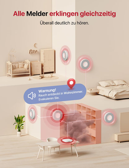 X-Sense Smarter WLAN Rauchmelder mit SBS50 Basisstation - 12er Set
