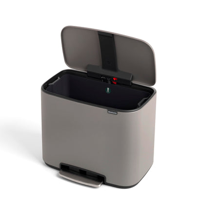 Brabantia Bo Treteimer Abfalleimer – 36 L Mineral Concrete Grau