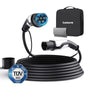 tomons Typ 2 Ladekabel 22 kW, 5 m, 32 A, 3-phasig für EV/PHEV mit Typ-2-Stecker und Gummischutzkappe