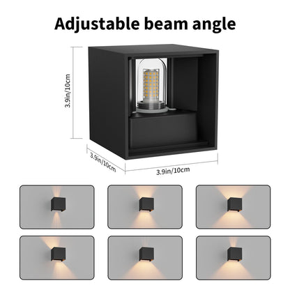 Klighten LED Wandleuchte G9 für innen und aussen, 2er-Set, schwarz