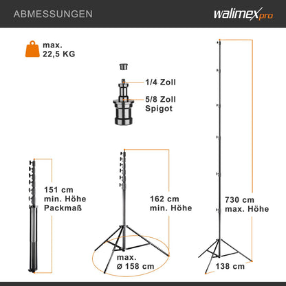 Walimex pro AIR Jumbo 730 Lampenstativ – 22.5 kg