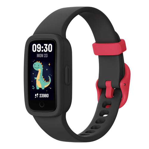 BIGGERFIVE Vigor 3 Kinder-Fitnessuhr mit AMOLED-Display, Schwarz, Pulsmessung und Schrittzählung