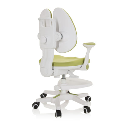 hjh OFFICE Kid Wing Kinder Schreibtischstuhl Grün/Weiss mit Fussablage