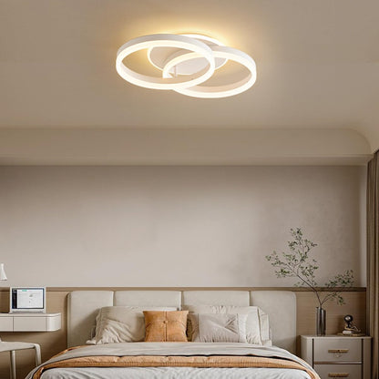 Amdelne LED Deckenleuchte 2-Ringe, dimmbar mit Fernbedienung, weiss