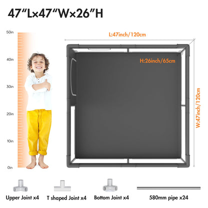 Mloong Laufgitter Baby kompakt 120x120cm – Dunkelgrau