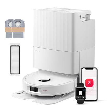 roborock QV 35S Set Saugroboter mit Wischfunktion, weiss, mit All-in-One-Dockingstation