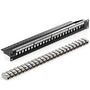 deleyCON 24 Port Keystone Patchpanel CAT6a - 19" Rack Schwarz
