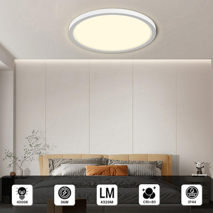 LQWELL LED Deckenleuchte IP44 Badlampe rund flach 36W 4000K