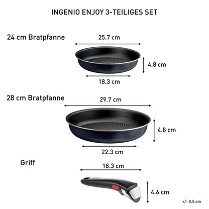 Tefal Ingenio Enjoy Pfannenset Induktion - 3-teilig 24/28 cm L72390