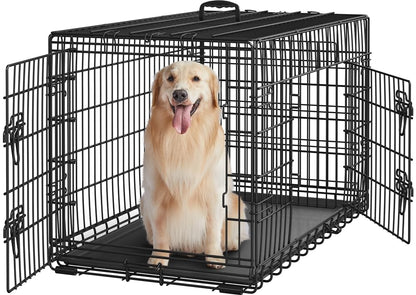 Yaheetech Hundekäfig klappbar XL mit Trennwand – Schwarz