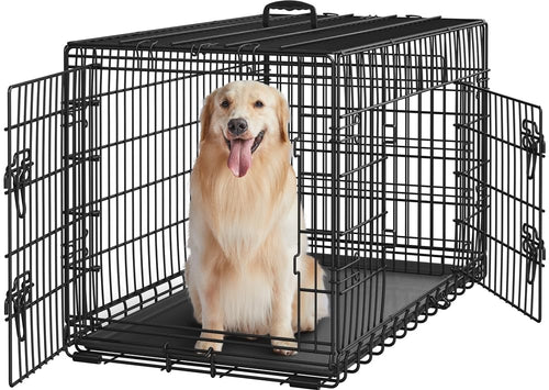 Yaheetech Hundekäfig klappbar XL mit Trennwand – Schwarz