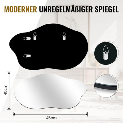 Muzilife Asymmetrischer Wandspiegel Rahmenlos 50x85cm