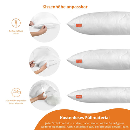 sleepling Komfort 100 Kopfkissen 80x80 cm 4er Set