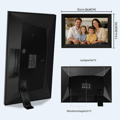 Ekasoco Frameo Digitaler Bilderrahmen 10,1 Zoll WLAN Touchscreen 32GB