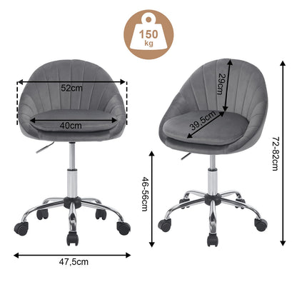 WOLTU BS167dgr Homeoffice Stuhl 150kg - Samt Dunkelgrau