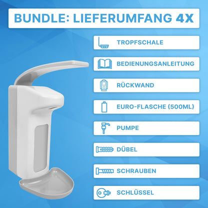 ARNOMED Kunststoff Eurospender Wandmontage 500ml - Weiss